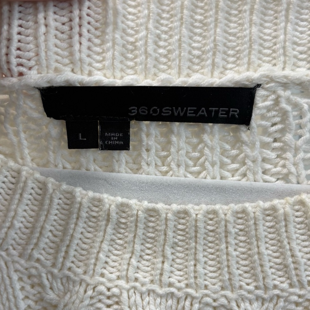 360 Sweater cable knit white sweater - Picture 4 of 6